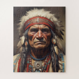 Geronimo Indischer Chefkrieger Portrait Puzzle