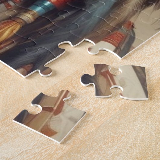 Geronimo Indischer Chefkrieger Portrait Puzzle (Seite)
