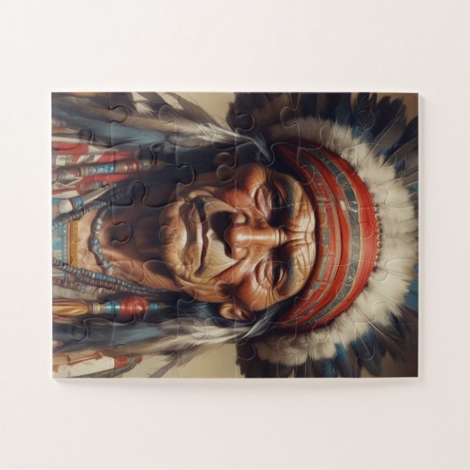 Geronimo Indischer Chefkrieger Portrait Puzzle (Horizontal)