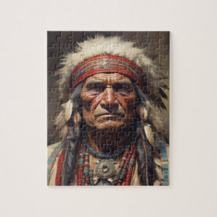 Geronimo Indischer Chefkrieger Portrait Puzzle