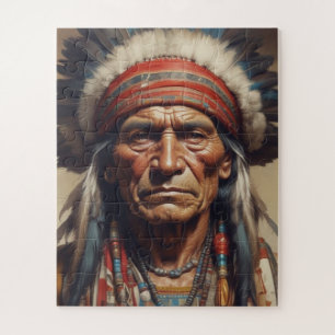 Geronimo Indischer Chefkrieger Portrait Puzzle