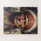 Geronimo Indischer Chefkrieger Portrait Puzzle (Horizontal)