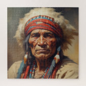 Geronimo Indischer Chefkrieger Portrait Puzzle (Vertikal)