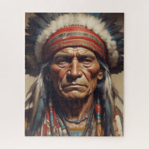 Geronimo Indischer Chefkrieger Portrait Puzzle