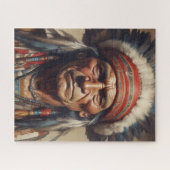 Geronimo Indischer Chefkrieger Portrait Puzzle (Horizontal)