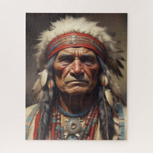 Geronimo Indischer Chefkrieger Portrait Puzzle
