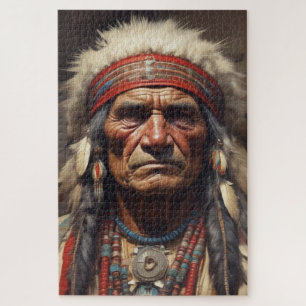 Geronimo Indischer Chefkrieger Portrait Puzzle