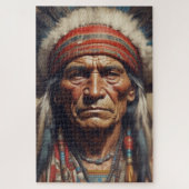 Geronimo Indischer Chefkrieger Portrait Puzzle (Vertikal)
