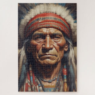 Geronimo Indischer Chefkrieger Portrait Puzzle
