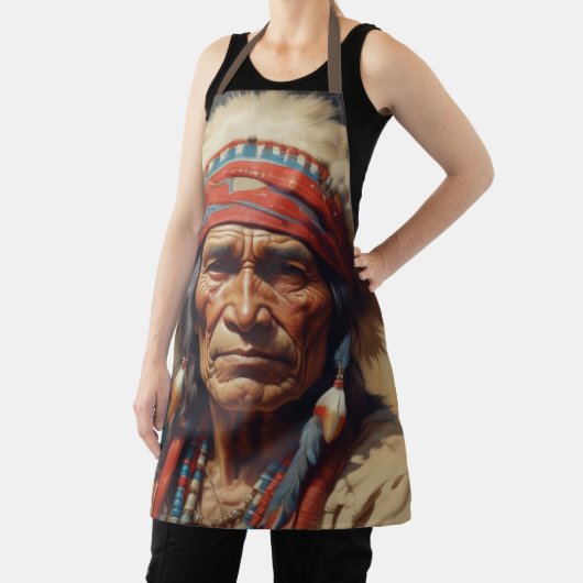 Geronimo Indischer Chefkrieger Portrait Schürze (InSitu)