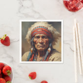 Geronimo Indischer Chefkrieger Portrait Serviette (Beispiel)