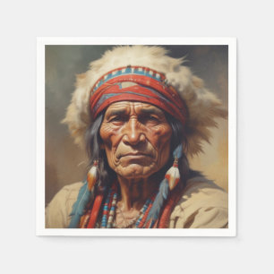 Geronimo Indischer Chefkrieger Portrait Serviette