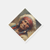 Geronimo Indischer Chefkrieger Portrait Serviette (Ecke)