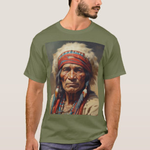 Geronimo Indischer Chefkrieger Portrait T-Shirt