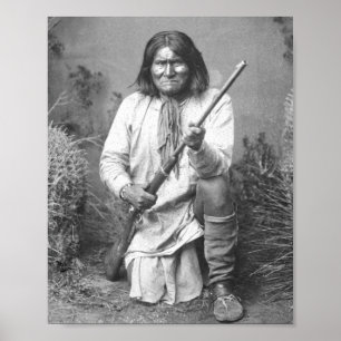 Geronimo mit Gewehr 1886 Vintage Indianer Poster