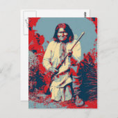 Geronimo Pop Art - Apache Indian Warrior Chief Postkarte (Vorne/Hinten)