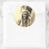 Geronimo Sepia Color Runder Aufkleber (Tasche)