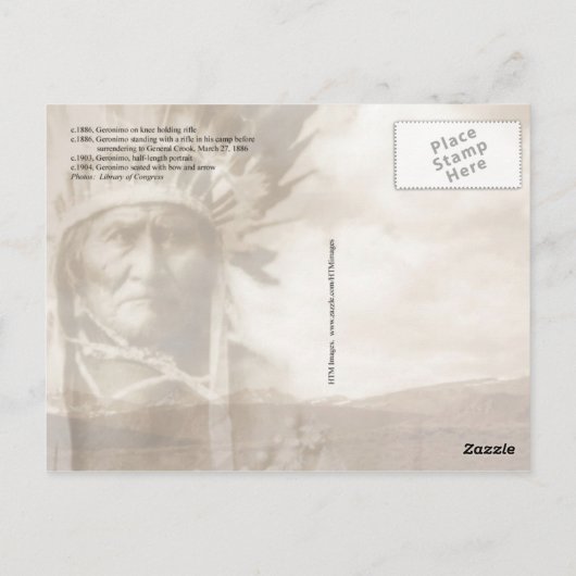Geronimo vom Chiricahua-Apache Postkarte (Rückseite)