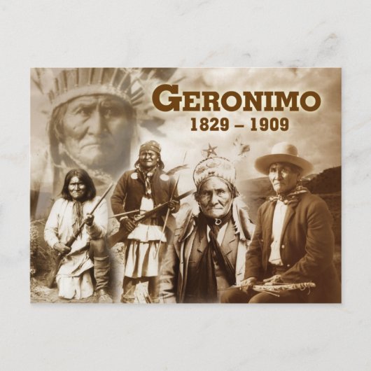 Geronimo vom Chiricahua-Apache Postkarte (Vorderseite)
