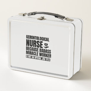 Gerontologische Krankenschwester wegen Wunder-Arbe Metall Brotdose
