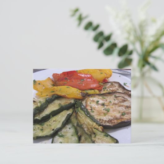 Geröstete Gemüse Postkarte (Stehend Vorderseite)