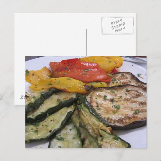 Geröstete Gemüse Postkarte (Vorne/Hinten)