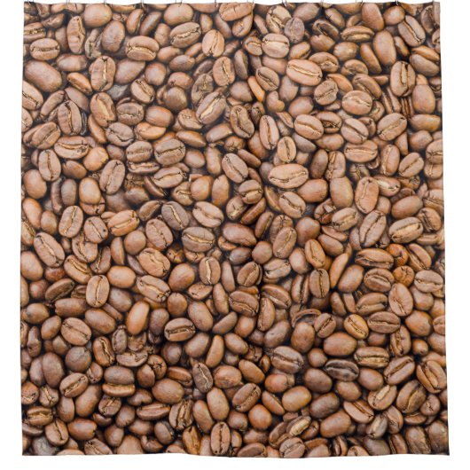 Geröstete Kaffeebohnen: Bio Vollrahmen Duschvorhang (Vorderseite)