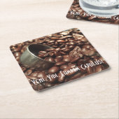 geröstete Kaffeebohnen mit Silberschottenaufnahme Rechteckiger Pappuntersetzer (angewinkelt)