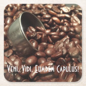 geröstete Kaffeebohnen mit Silberschottenaufnahme Rechteckiger Pappuntersetzer (Vorderseite)