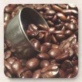 geröstete Kaffeebohnen mit Silberschottenaufnahme Untersetzer (Vorderseite)