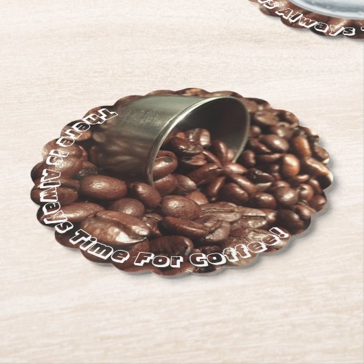 geröstete Kaffeebohnen mit Silberschottenaufnahme Untersetzer (angewinkelt)