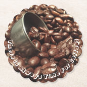 geröstete Kaffeebohnen mit Silberschottenaufnahme Untersetzer (Vorderseite)