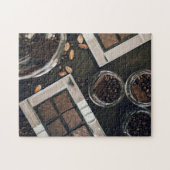 geröstete Kaffeebohnen und dunkle Schokolade Puzzle (Horizontal)