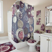 Gerötete Farbtöne abstrakte Rose Duschvorhang