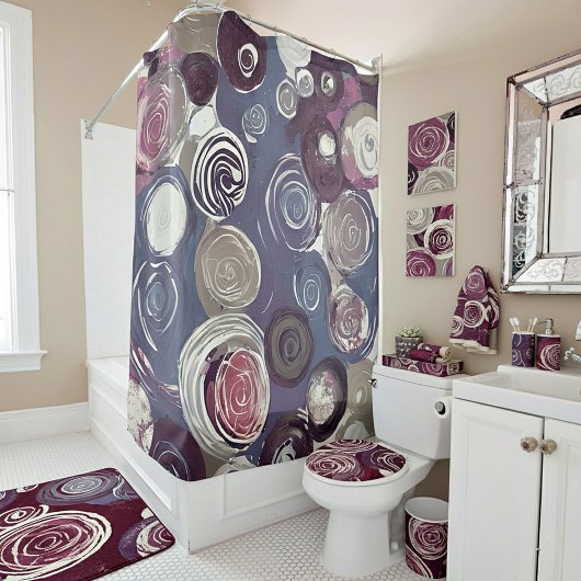 Gerötete Farbtöne abstrakte Rose Duschvorhang