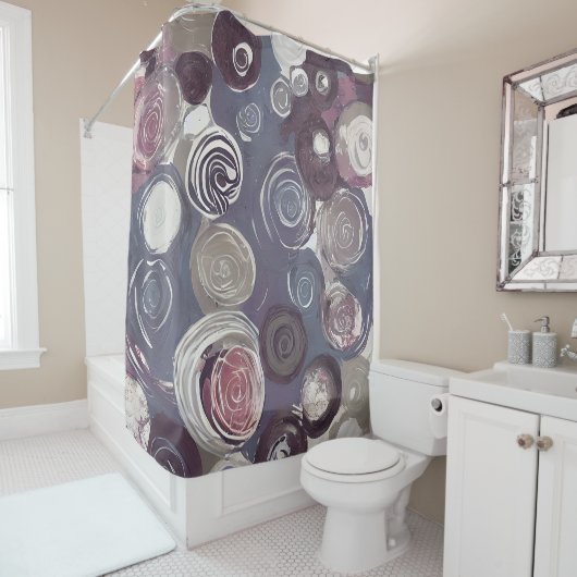 Gerötete Farbtöne abstrakte Rose Duschvorhang (Beispiel)