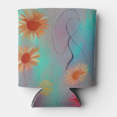 Gerötete Farbtöne abstrakte Sonnenblumen Dosenkühler (Vorderseite)