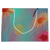 Gerötete Farbtöne abstrakte Sonnenblumen Große Geschenktüte (Vorderseite)