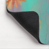 Gerötete Farbtöne abstrakte Sonnenblumen Mousepad (Ecke)