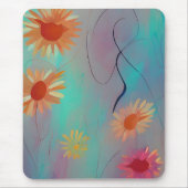 Gerötete Farbtöne abstrakte Sonnenblumen Mousepad (Vorne)