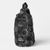 Gerötete Farbtöne der grauen Blüte Crossbody Bag (Vorderseite)