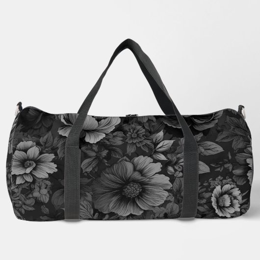 Gerötete Farbtöne der grauen Blüte Duffle Bag (Vorderseite)