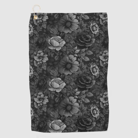 Gerötete Farbtöne der grauen Blüte Golfhandtuch (Vorderseite)