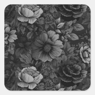 Gerötete Farbtöne der grauen Blüte Quadratischer Aufkleber