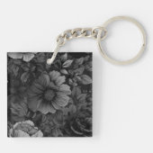 Gerötete Farbtöne der grauen Blüte Schlüsselanhänger (Rückseite)