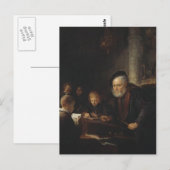 Gerrit Dou - Der Lehrer Postkarte (Vorne/Hinten)