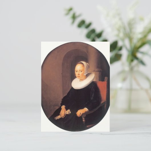 Gerrit Dou- Portrait einer Frau Postkarte (Stehend Vorderseite)