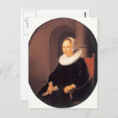 Gerrit Dou- Portrait einer Frau Postkarte (Vorne/Hinten)