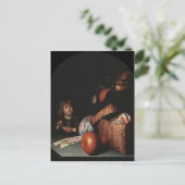 Gerrit Dou - Stillleben, Junge blasen Seifenblasen Postkarte (Stehend Vorderseite)