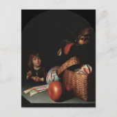 Gerrit Dou - Stillleben, Junge blasen Seifenblasen Postkarte (Vorderseite)